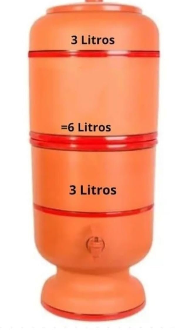 1 - Filtro de Barro Santo Antônio 6L: Conjunto Completo (3+3) + Boia
